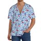 thumbnail image 1 of Balery Red Cherries Camisa Casual de Manga Corta con Botones para Hombre, Texturizada, Estilo Cubano, para Playa, Verano-Small, 1 of 5