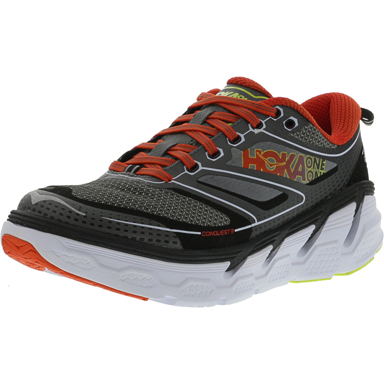 Hoka One Men's Conquest 3 Grey / Orange Flash AnkleHigh Running Shoe 7M Walmart Canada