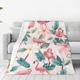 thumbnail image 3 of Pink Flamingo Blanket 80''''x60'''' Cute Flower Throw Blanket for Women Girls Lightweight Soft Plush for Crib Couch Travel Gifts for Flamingo Lovers Birthday Decorations Christmas Decor Abstract, 3 of 6