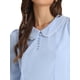 thumbnail image 5 of INSPIRAR CHIC Blusa de Manga Larga con Cuello Peter Pan y Botones Decorativos en la Espalda XL Azul Cielo, 5 of 6