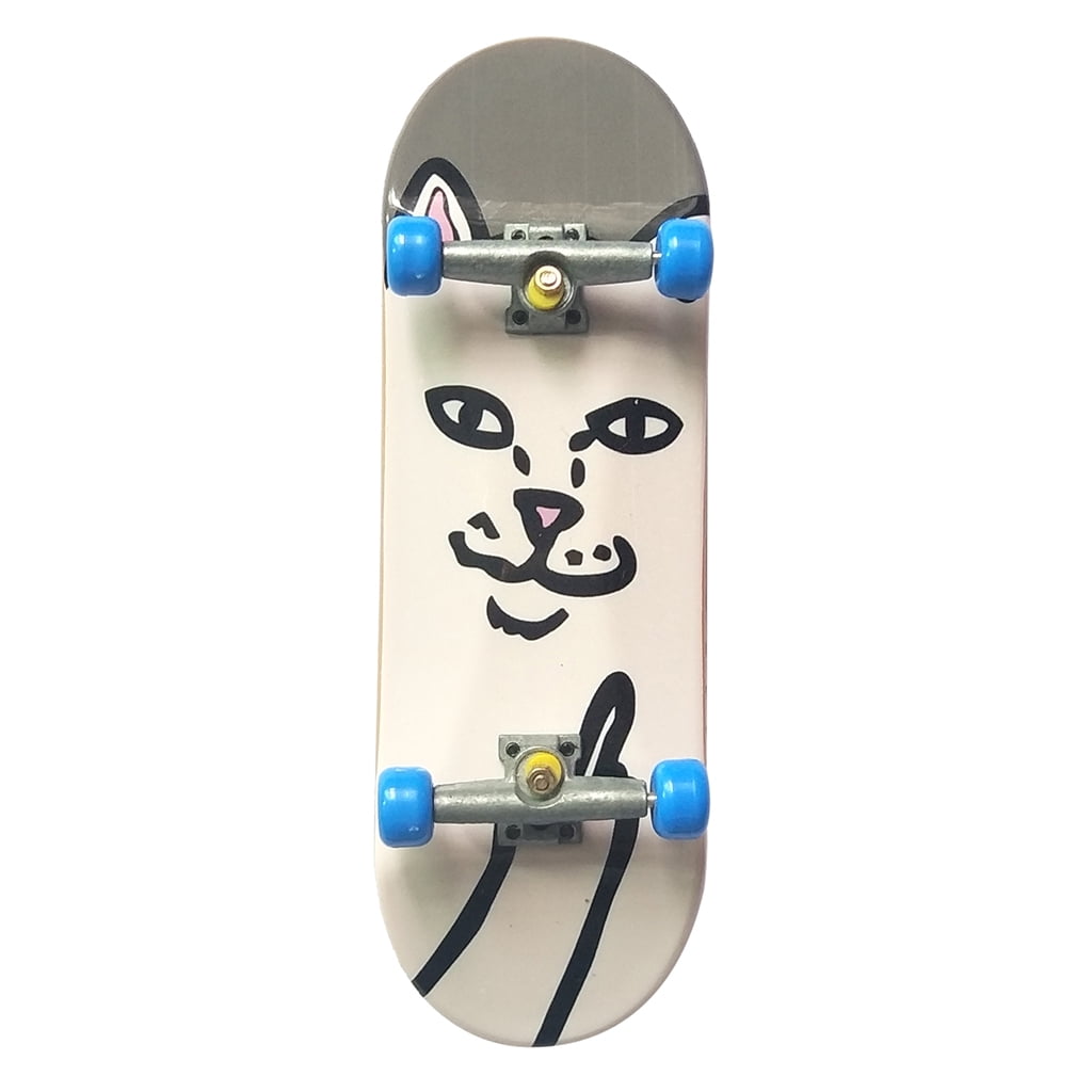 Mini skateboard professionnel complet en bois d'érable avec boîte de réduction de la pression pour enfants (blanc