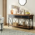 thumbnail image 5 of Tribesigns 70.8" Console Table with 3 Drawers, Farmhouse Entryway Table with Storage Shelf for Entryway, Hallway (Brown/Black), 5 of 7