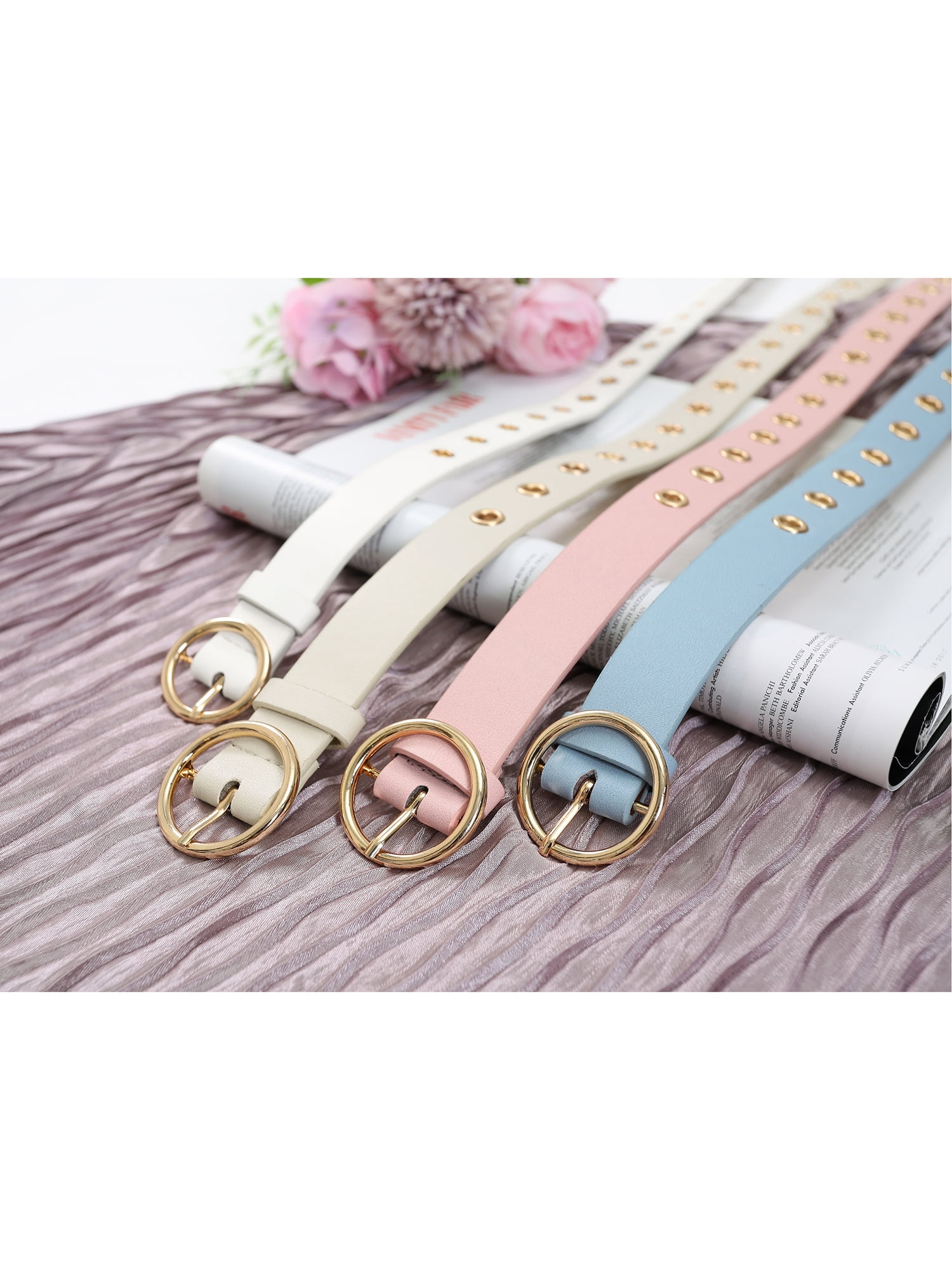 INSPIRE CHIC Womens Leather Belt for Jeans Dress Pants 