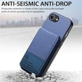 thumbnail image 2 of ELEHOLD Case for iPhone 16e, RFID Blocking Slim PU Leather Wallet Case with Card Holder & Kickstand,Blue, 2 of 11