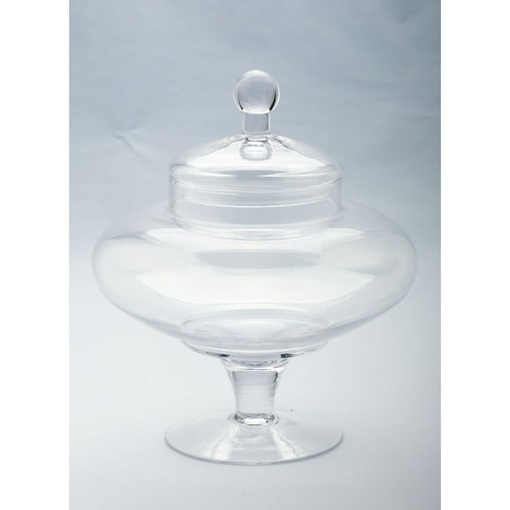 CC Home Furnishings Apothecary Hand-Blown Glass Jar with Finial Lid - 13” - Clear