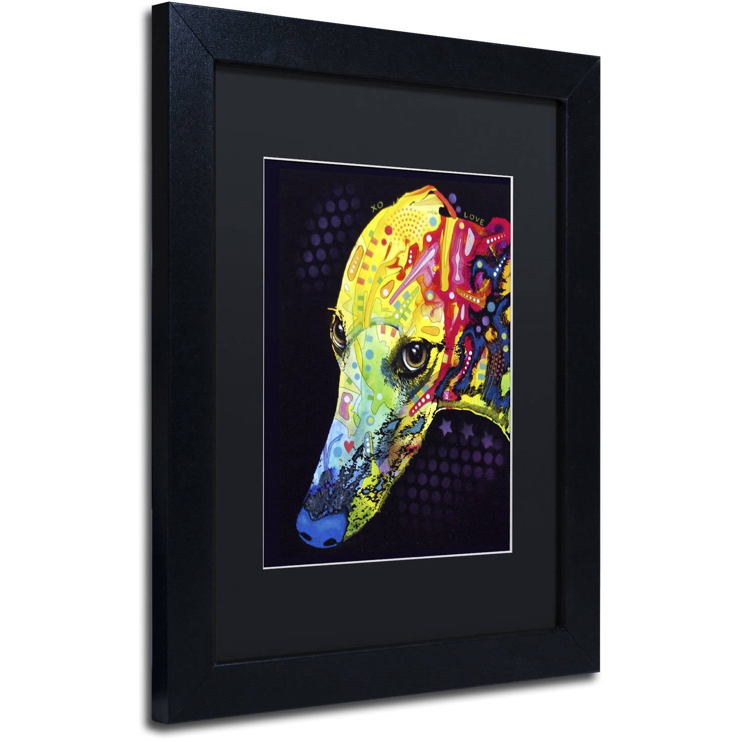 Trademark Fine Art "Greyhound" Canvas Art by Dean Russo, Black Matte, Black Frame