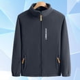 thumbnail image 4 of vdgthytj Jackets for Men Fleece Lined Long Sleeve Full Zip Stand Collar Elastic Cuffs Fall Winter Warm Thick Casual Outwear with Pockets(X-Large,Gray), 4 of 9