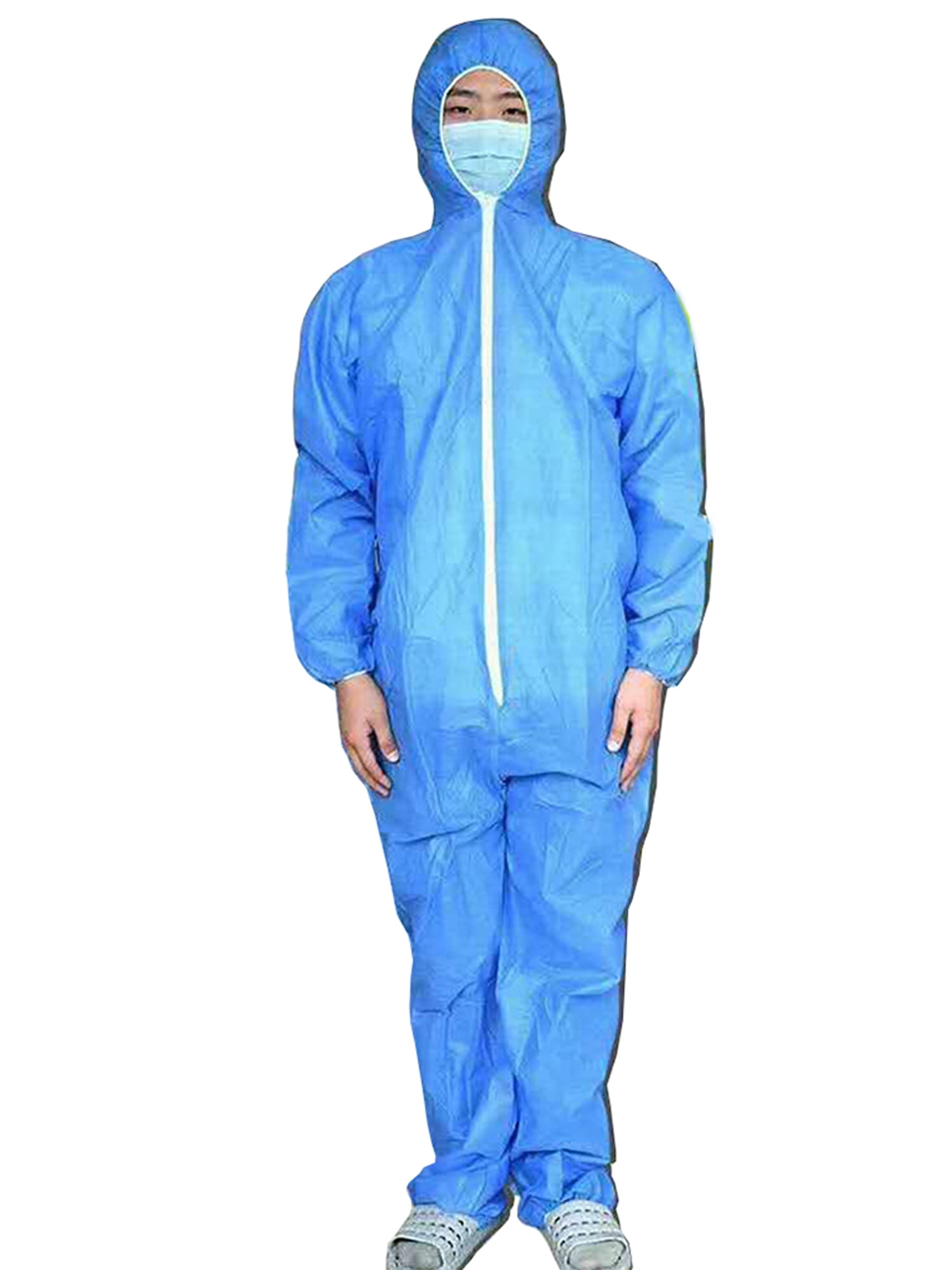 Pudcoco Pudcoco Disposable Medical Coat Lab Jacket Blue White Romper