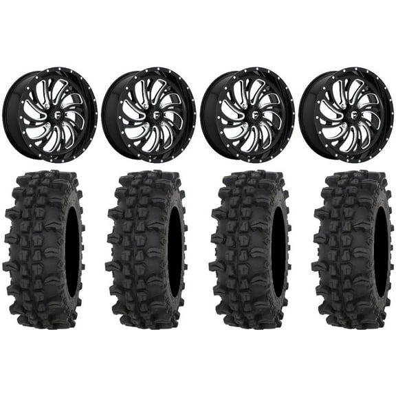 Fuel Kompressor Black 22" Wheels 35" ACP Tires Sportsman RZR Ranger