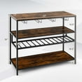 thumbnail image 4 of Costway Rustic Wine Rack Table 13 Bottles Wine Bar Cabinet Freestanding with Glass Holder, 4 of 10