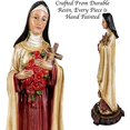 thumbnail image 4 of Urbalabs Saint Therese of Lisieux Catholic Religious Figurines 13 Inch Sacred Heart of Jesus Roses and Crucifix Blessed Mother Outdoor Statue Holy Face of Jesus Little Flower, 4 of 7