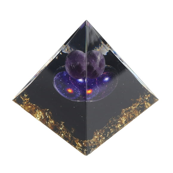Positive Energy Pyramid, Handmade Efficient Star Sky Tai Chi Healing Crystal Pyramids for Yoga