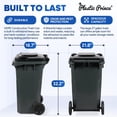 thumbnail image 5 of Plastic Prince 27 Gallon Outdoor Trash Can with Lid and Wheels Small Wheeled Outdoor Garbage Can Storage Outside Heavy-Duty Rolling Trash Bin for Home Office Commercial Use, Plastic Gray, 5 of 9