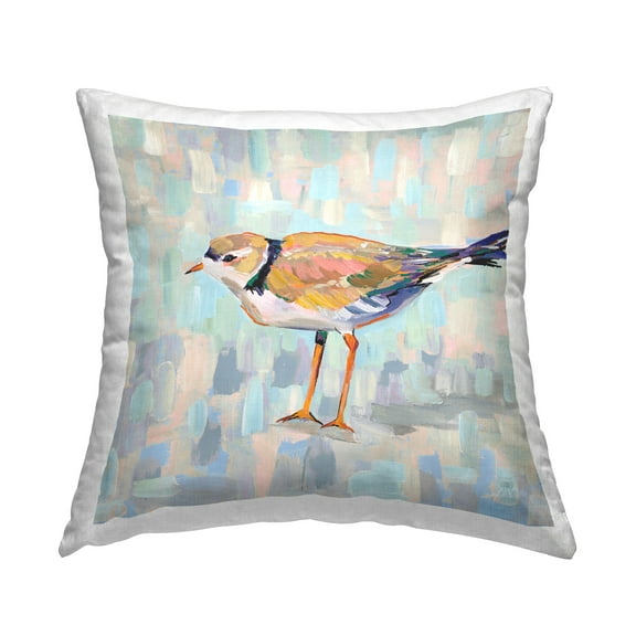 Stupell Industries Little Bird Wildlife Soft Pastel Background Design by Jeanette Vertentes Throw Pillow