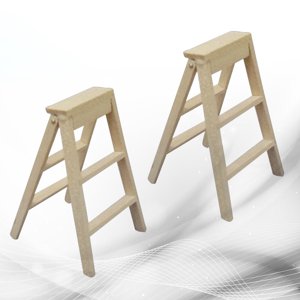OULII Creative Mini Foldable Ladder for Kids Playing with Beige Color and Plastic Material 2 Pieces