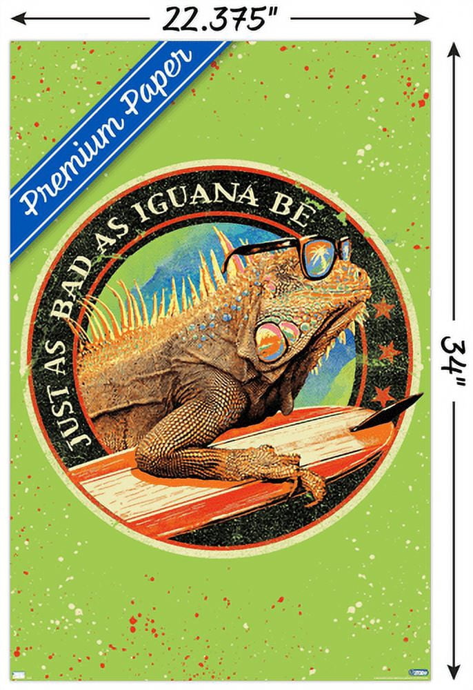 Jim Baldwin - Iguana Wall Poster, 22.375" x 34"