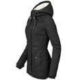 thumbnail image 4 of Abrigo con capucha cálido impermeable Abrigo con forro polar grueso para mujer-yujia, 4 of 5