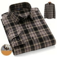 thumbnail image 4 of HAOTAGS Flannel Shirts for Men, Casual Plaid Button Down Shirt Long Sleeve Cotton Shirt Work Shirts with Pockets Coffee 43, 4 of 4