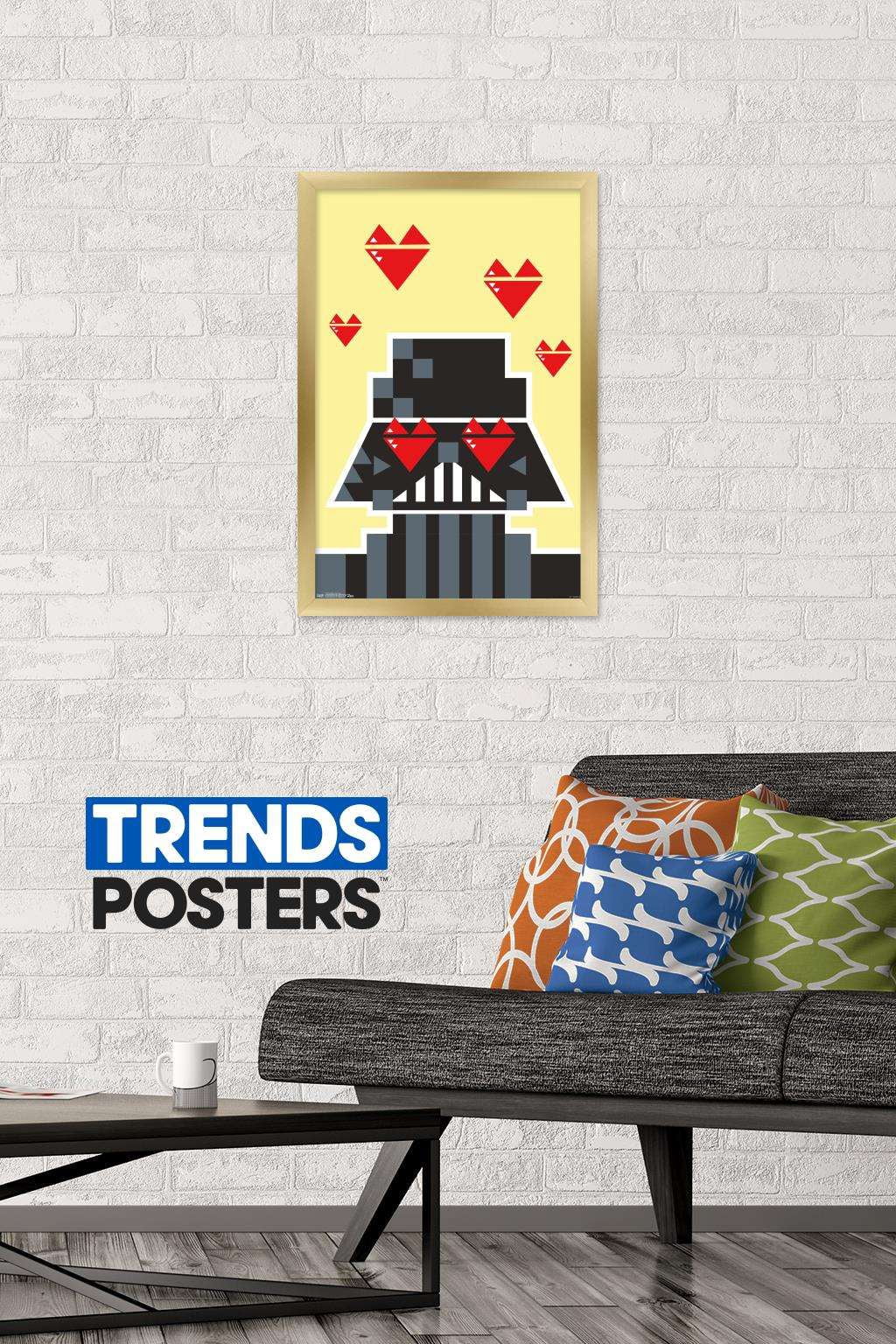 Star Wars: Saga - Vader Hearts Wall Poster, 14.725" x 22.375", Framed