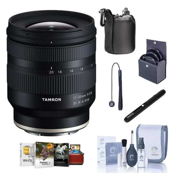 Tamron 11-20mm f/2.8 Di III-A RXD Lens for Sony E, Bundle with ProOptic 67mm Filter Kit, Mac Software Kit, Cleaning Kit, Lens Cap Tether, Lens Cleaner, Lens Pouch
