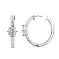 thumbnail image 4 of Diamond Hoop Earring | 4 Carat IGI Certified Oval Shape Lab Grown Diamond Hoop | 14K in White Gold | Moonlight Glow Elongated Hoop Lab Diamond Earrings | FG-VS1-VS2 Quality | Friendly Diamonds, 4 of 5