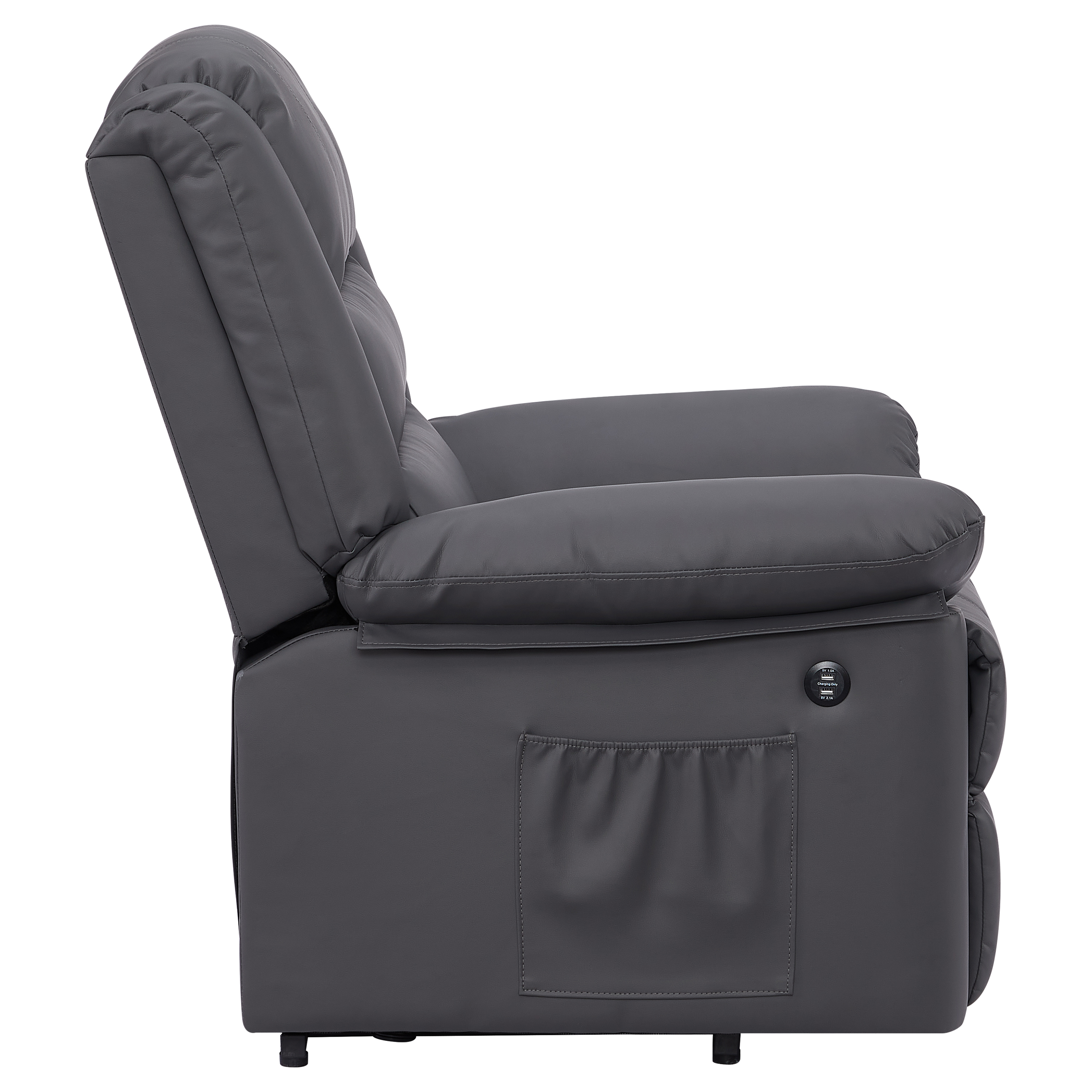 Hillsdale Cedar City Power Lift Faux Leather Recliner with USB, Dusk Gray - image 3 of 23