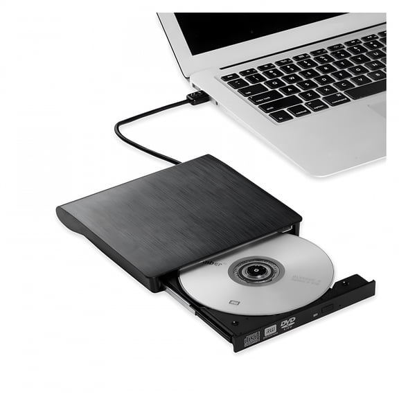 GJX Portable USB 3.0 Slim External DVD RW CD Writer Drive Burner Reader Player Optical Drives for Laptop PC