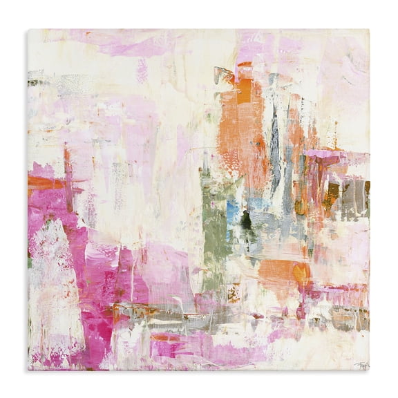 Stupell Industries Contemporary New Age Pink Abstract Canvas Art, 17 x 17, by Design Fabrikken