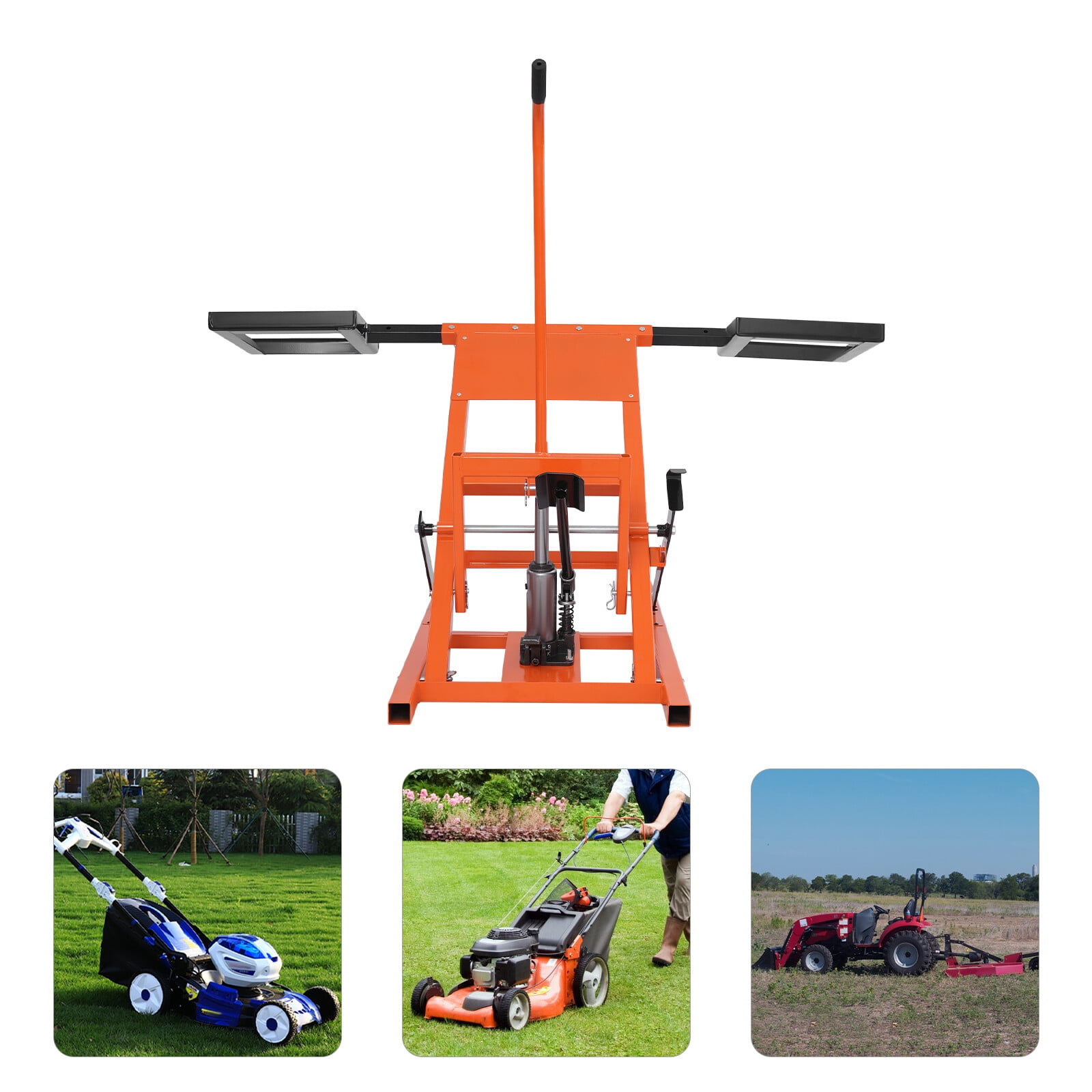 Heavy-Duty Lawn Mower Lift, 500LB Capacity Hydraulic Jack, 17.5-24in Lift Height for John Deere Tractors and Riding Mowers