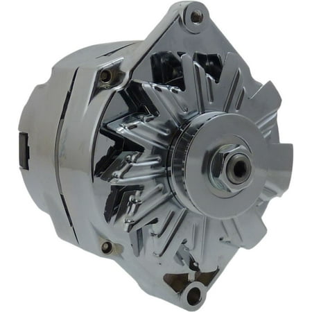 120A Chrome Street Rod Alternator GM 305 350 BBC SBC 1 One Wire Self Exciting