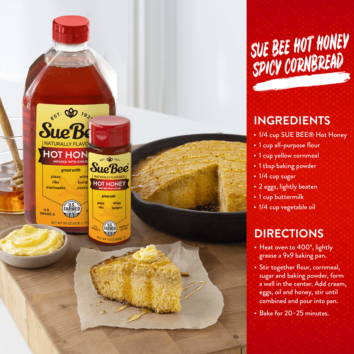 Sue Bee Naturally Flavored Hot Honey, Infused with Chilies, 5 lb Bottle