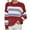 Red, variant on Fesfesfes Women Sweaters Casual Round Neck Striped Long Sleeve Pullover Sweater Under $10
