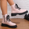 thumbnail image 5 of Bnwani Women Boots Footwear Fashion Thick Chunky Solid Boot Pink Size 5.5, 5 of 9