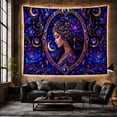 thumbnail image 6 of Ethereal Goddess in Celestial Night, Mystical Luxury Celestial Art for Art Lovers, Celestial Home Decor, Birthday Gift Tapestry Wall Hanging for Living Room, Bedroom and Dorm, 6 of 7