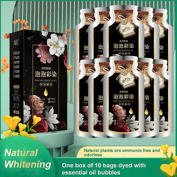 Natural Plant Hair Dye New_Botanical Bubble Hair Dye 20mlx10 packs Shampoo Color