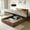 Rustic Brown, variant on Papajet Queen Size Bed Frame with Lift Up Storage, Wood Platform and Charging Station, Rustic Brown