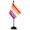 Sunset Lesbian, variant on Bisexual Bi Pride Deluxe Desk Flag Set - 6 x 4 Inch Miniature Desktop Flag with 12" Solid Pole - Vivid Color and Fade Resistant - Black Base and Spear Top