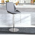 thumbnail image 2 of SAFAVIEH Pierro Gas Lift Bar Stool, Grey/Brushed Nickle (19 in. W x 22 in. D x 35/45 in. H), 2 of 12
