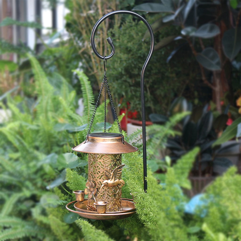 BQBQERT Solar Bird Feeders Outdoors Hangings Squirrels Hummingbirds Feeders Hummingbirds Water Bottle Iron Bird Feeders