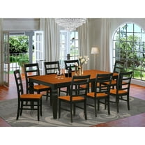 Neo-Classical Dining Table Set - 9 Piece Kitchen Table & Chair Set - Black Finish