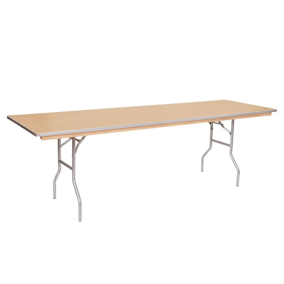 Table - 8'X24" WFT Series Russian Birch Wood Banquet - Metal Edge