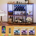 thumbnail image 4 of QRKD Wine Bar Cabinet with LED Lights and Power Outlets, Freestanding Liquor Bar Cabinet Table with Glass Holder Wine Rack Table Mini Bar for Home Kitchen Dining Room（Rustic Brown）, 4 of 8