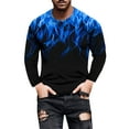 thumbnail image 3 of Patlollav Mens Tops Flame Print Round Neck Long Sleeve T-Shirt, 3 of 6