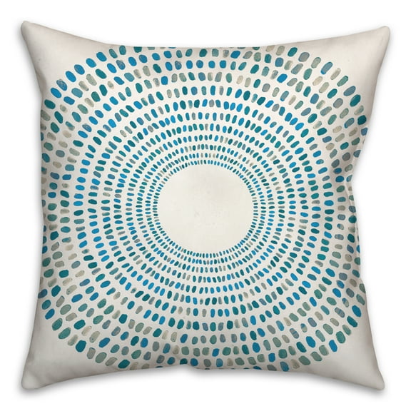 Creative Products Round Blue Dashes 20x20 Indoor / Outdoor Pillow