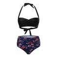thumbnail image 3 of Mujeres Bikini Trajes de Baño sin Mangas Impresión Bikini Set, Empuje-Arriba Acolchado Traje de Baño para la Playa Y la Piscina, 3 of 5