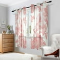 thumbnail image 6 of Pink Flower Beige Background Semi Sheer Curtains for Living Room Bedroom Set of 2 Insulated Window Drapes, 6 of 6
