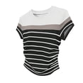 thumbnail image 3 of Asxite Womens Tops Short Sleeve Trendy Round Neck Side Stretch Loose and Breathable Blouse, 3 of 5