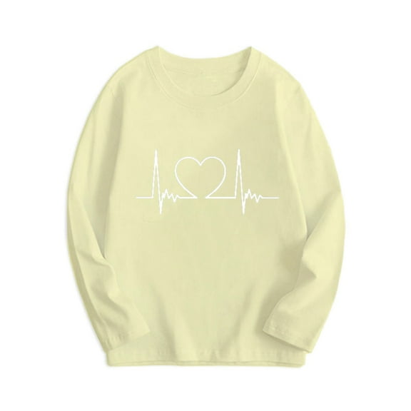 Dezsed Toddler Boys Girls Valentine Shirts Raglan Long Sleeve Tees Kids Love Heart Graphic Tops Cotton Pullover 3-4 Years Beige