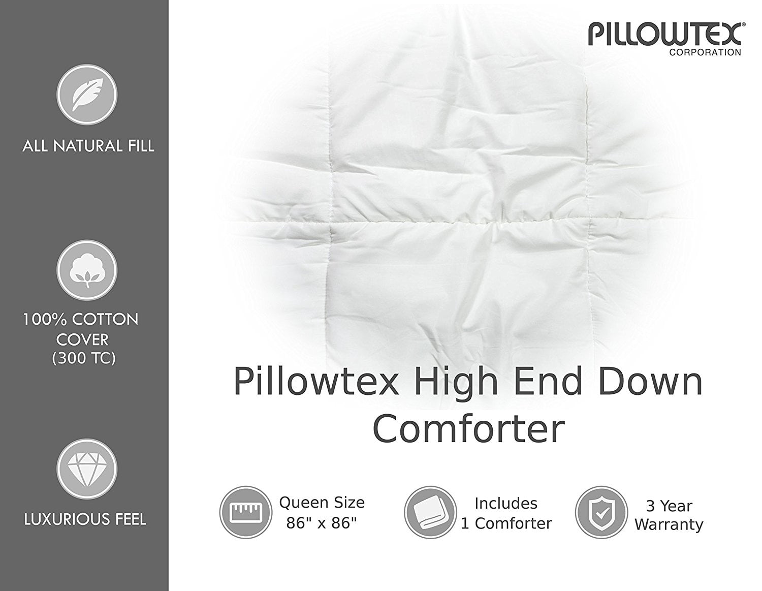Pillowtex High End Down Comforter (Full/Queen)