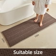 thumbnail image 5 of BULULOM Long Bathroom Rug -Herringbone Texture Absorbent Waffle Bath Mat, Ultra Soft Anti Non Slip Super Absorbent Quick Dry, achine Washable,24"*72" Taupe, 5 of 11